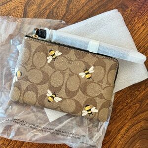 Coach Bee Print Wristlet